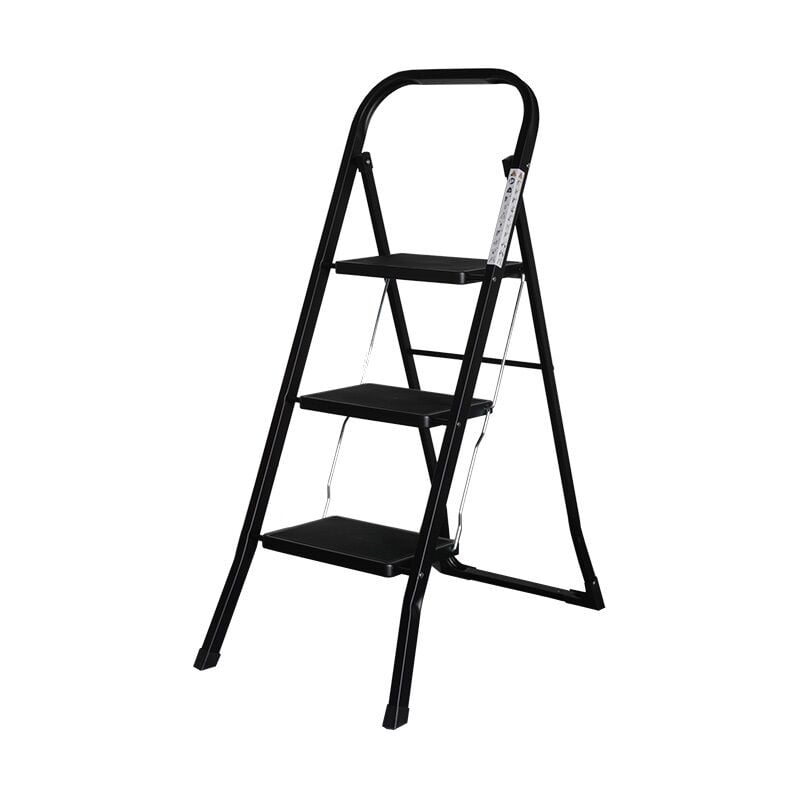 Vivol - Escabeau pliable 3 marches - Noir