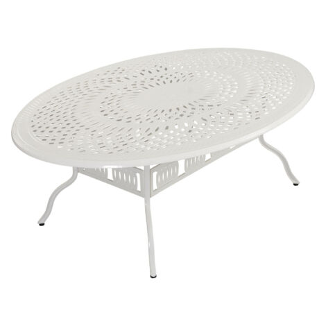 Inko Gartentisch Alu-Guss weiß Tisch Terrassentisch Form/Größe nach Wahl 167x116x74 cm