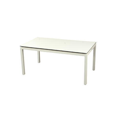 Inko Gartentisch Aluminium weiß 160x90 cm Terrassentisch Tischplatte nach Wahl Deropal anthrazit