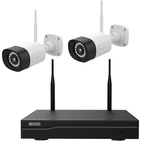 Inkovideo INKO-22M WLAN IP-Überwachungskamera-Set 4-Kanal mit 2 Kameras 1920 x 1080 Pixel