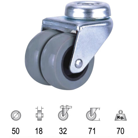 Inländisches doppeltes Polyamidrad grau durch 50 mm
