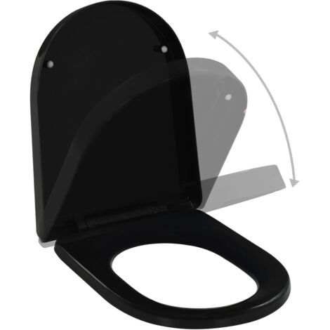 INLIFE Abattant WC à fermeture en douceur Libération rapide Noir 45 x 35 cm (L x l)