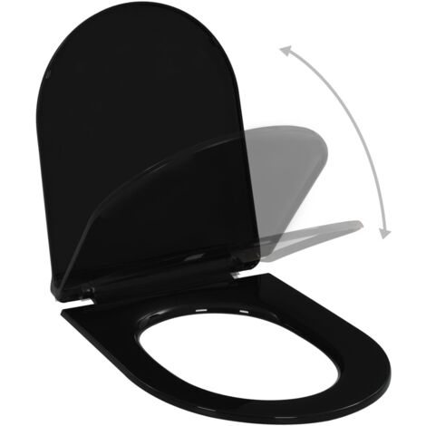 INLIFE Abattant WC à fermeture en douceur Libération rapide Noir 45.5 x 36.5cm(110-170mm)