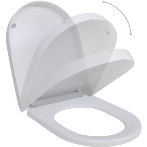 INLIFE Abattant WC avec frein de chute 2 pcs Plastique Blanc