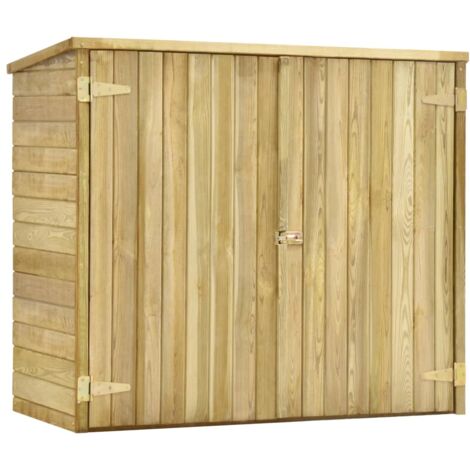 INLIFE Abri à outils de jardin 135x60x123 cm Pinède imprégnée