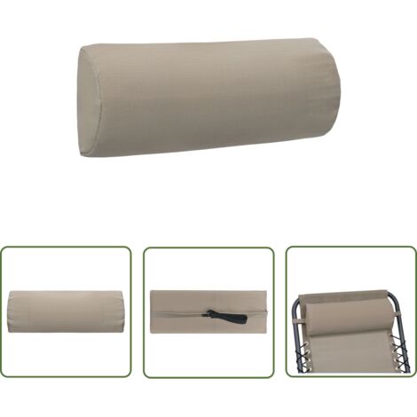 INLIFE Appui-tête de chaise longue Taupe 40x7,5x15 cm Textilène