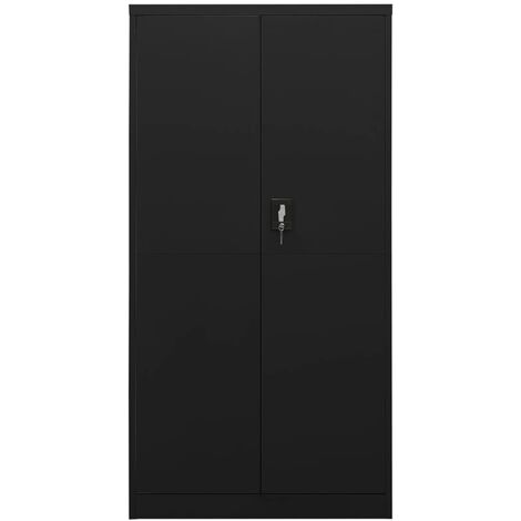 INLIFE Armoire à casiers Noir 90x40x180 cm Acier