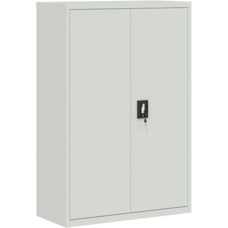 INLIFE Armoire de bureau 90x40x140 cm Acier Gris