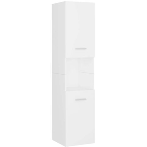 INLIFE Armoire de salle de bain Blanc 30x30x130 cm Aggloméré