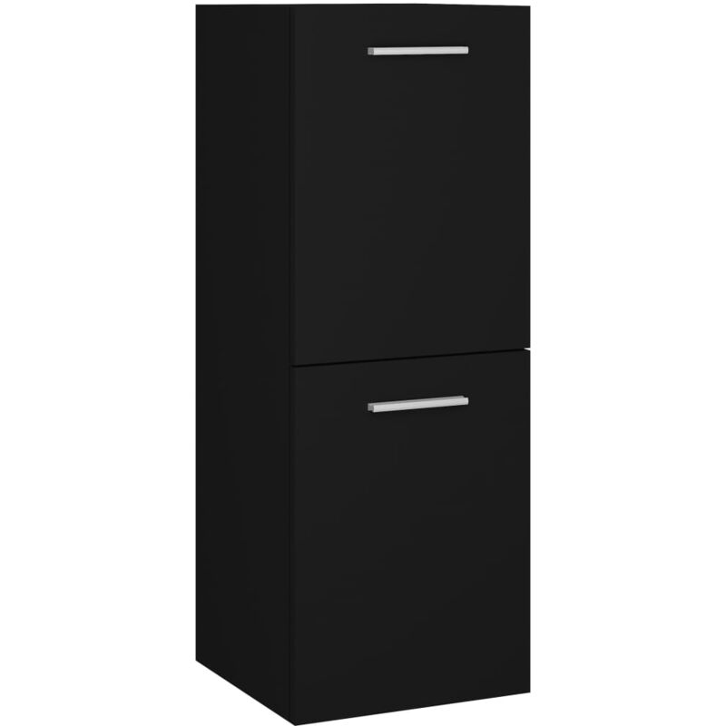 Inlife - Armoire de salle de bain Noir 30x30x80 cm Aggloméré