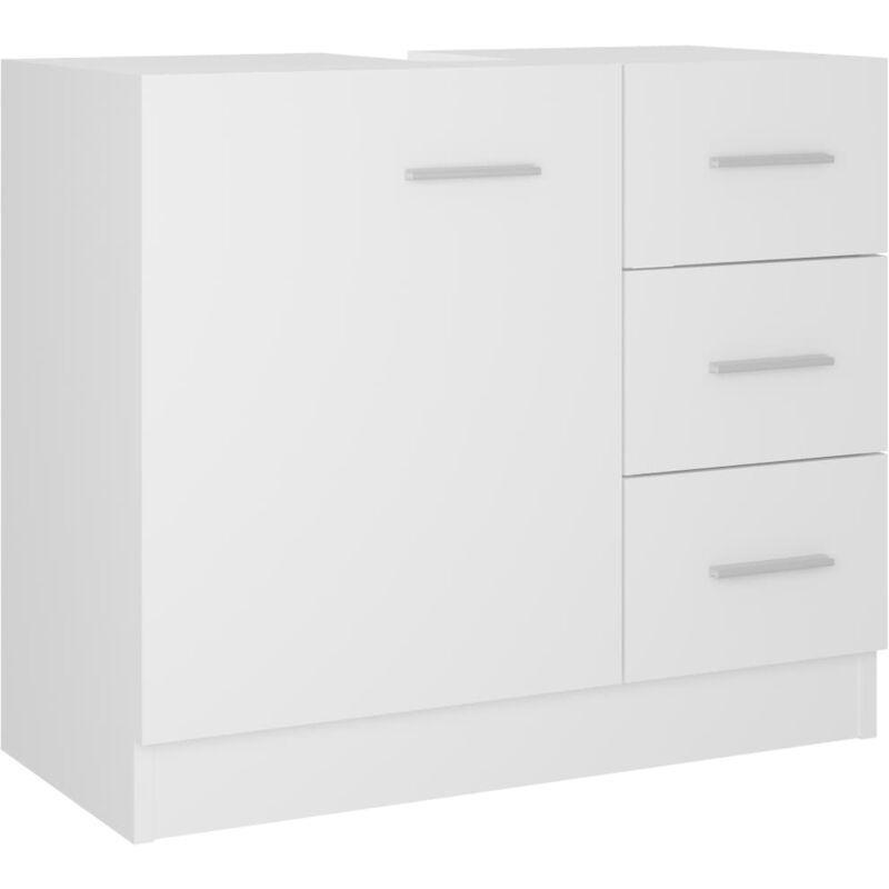 Inlife - Armoire d'évier Blanc 63x30x54 cm Aggloméré