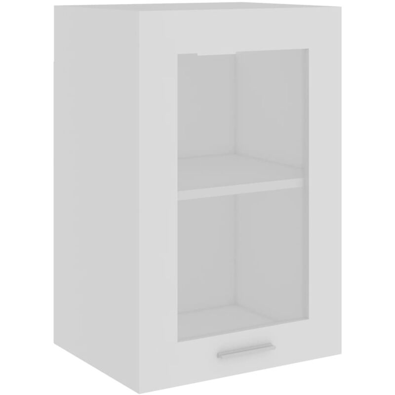 Longziming - inlife Armoire en verre suspendue Blanc 40x31x60 cm Aggloméré
