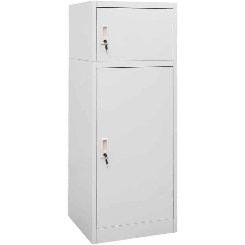 Inlife - Armoire à selles Gris clair 53x53x140 cm Acier