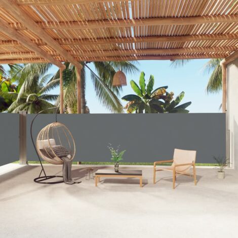 INLIFE Auvent latéral rétractable Anthracite 160x1000 cm