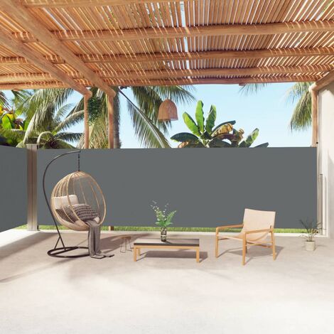 INLIFE Auvent latéral rétractable Anthracite 180x1000 cm