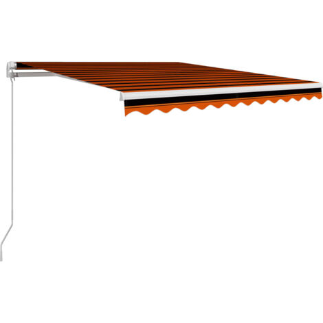 INLIFE Auvent manuel rétractable 300x250 cm Orange et marron