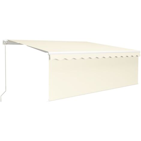 INLIFE Auvent manuel rétractable avec store et LED 4x3 m Crème
