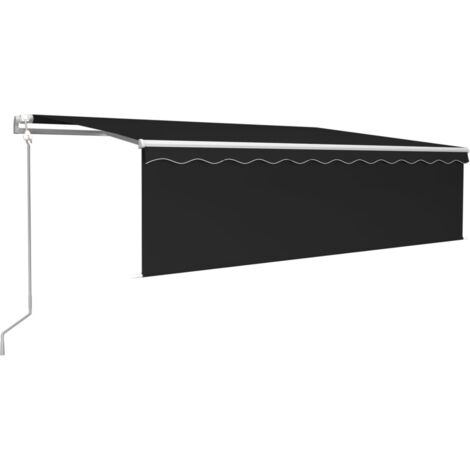 INLIFE Auvent rétractable automatique avec store 5x3 m Anthracite