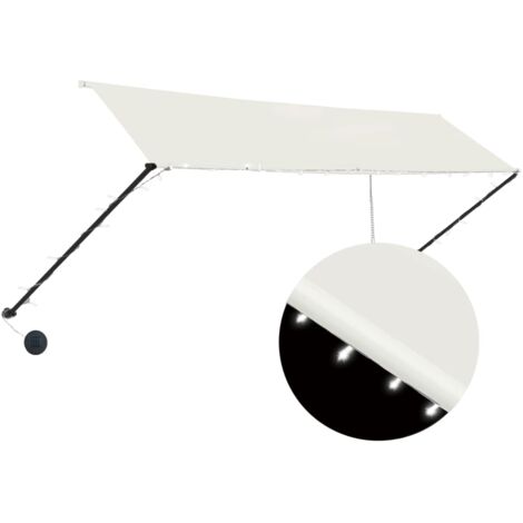 INLIFE Auvent rétractable avec LED 350x150 cm Crème