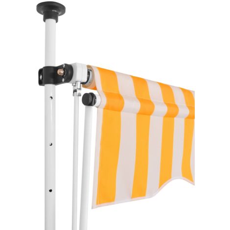 INLIFE Auvent rétractable manuel 250 cm Rayures oranges et blanches