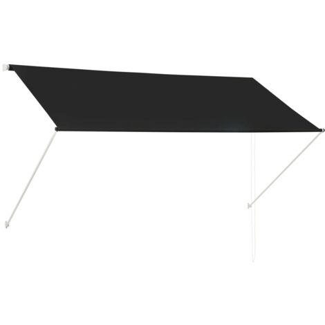 INLIFE Auvent rétractable marquise d'accueil Résistance aux UV et à l'eau 250x150 cm Anthracite