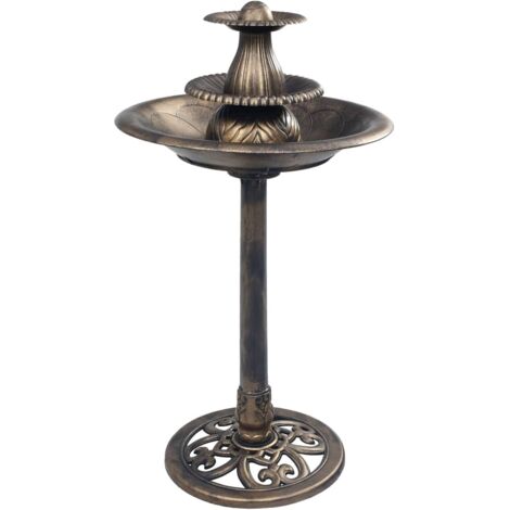 INLIFE Bain pour oiseaux avec fontaine 50x91 cm Plastique Bronze