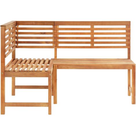 INLIFE Banc d'angle de jardin 140 cm Bois solide d'acacia