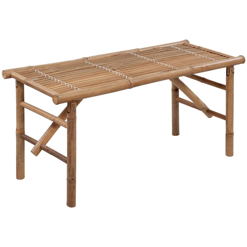 Banc de jardin pliable avec coussin 118 cm Bambou - Inlife