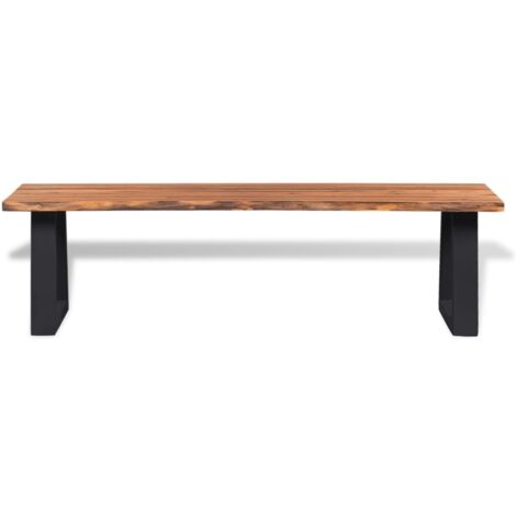 INLIFE Banc en bois d'acacia massif 145 cm