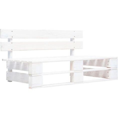 INLIFE Banc palette de jardin Bois Blanc