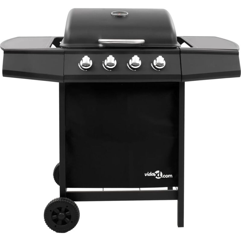 Barbecue à gaz 4 brûleurs – Surface de cuisson 48,5 x 37,5 cm – Puissance 8,0 kW – Hotte avec thermomètre intégré – Inlife