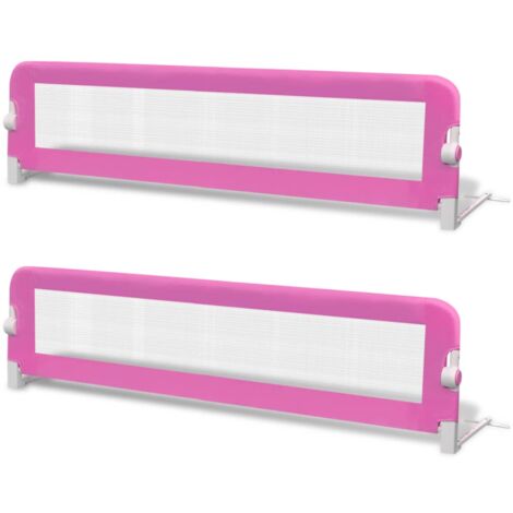 INLIFE Barrière de lit de sécurité pour tout-petits 2pcs Rose 150x42cm