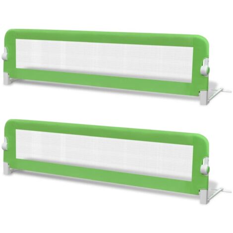INLIFE Barrière de lit de sécurité pour tout-petits 2pcs Vert 150x42cm