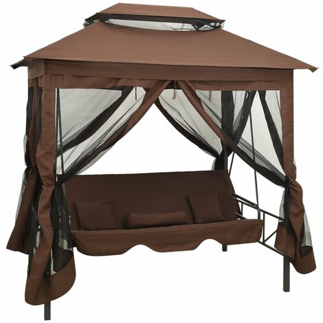 INLIFE Belvédère convertible en balancelle Café