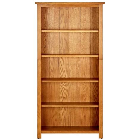 INLIFE Bibliothèque à 5 étagères 70x22x140 cm Bois de chêne massif