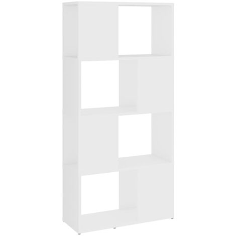 INLIFE Bibliothèque/Séparateur de pièce Blanc 60x24x124,5 cm Aggloméré