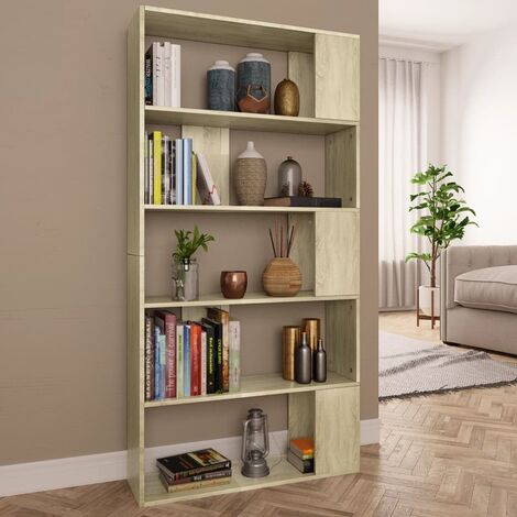 INLIFE Bibliothèque/Séparateur de pièce Chêne sonoma 80x24x159 cm