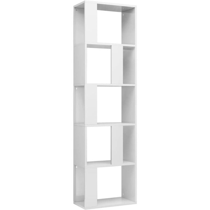 Abcrital - inlife Bibliothèque/Séparateur de pièce Blanc brillant 45x24x159 cm