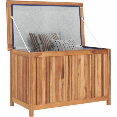 INLIFE Boîte de rangement de jardin 90x50x58 cm Bois de teck solide