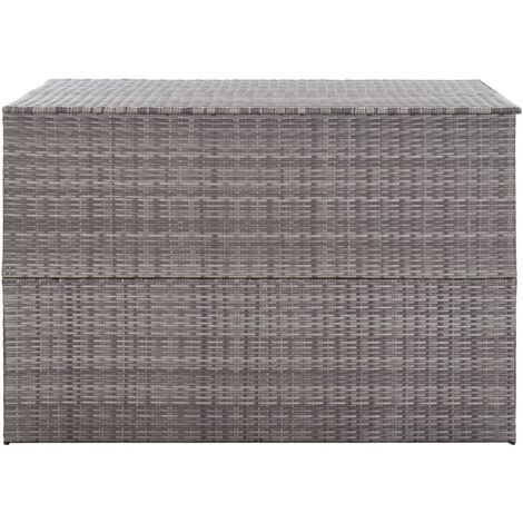 INLIFE Boîte de rangement de jardin Gris 150x100x100 cm Résine tressée