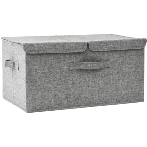 INLIFE Boîte de rangement Tissu 50x30x25 cm Gris