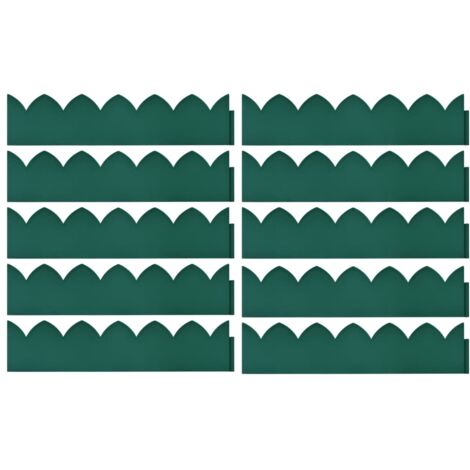 INLIFE Bordures de jardin flexible 10 pcs Vert 65x15 cm PP Vert