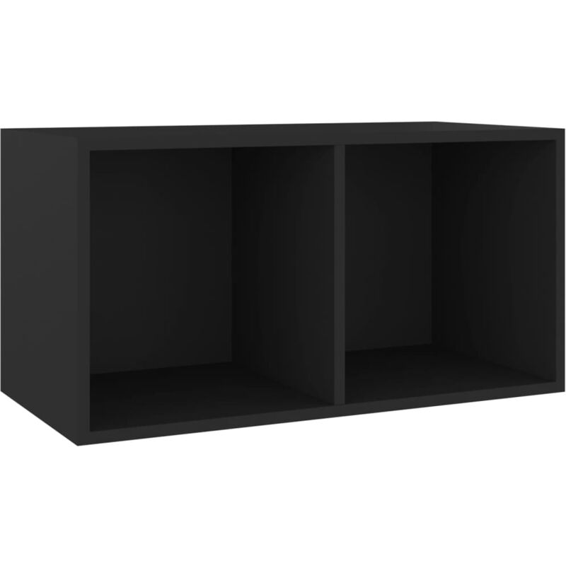 Inlife - Boîte de rangement de vinyles Noir 71x34x36 cm Aggloméré