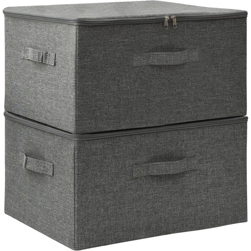 Boîtes de rangement Tissu 43x34x23 cm 2 pcs Anthracite - Inlife