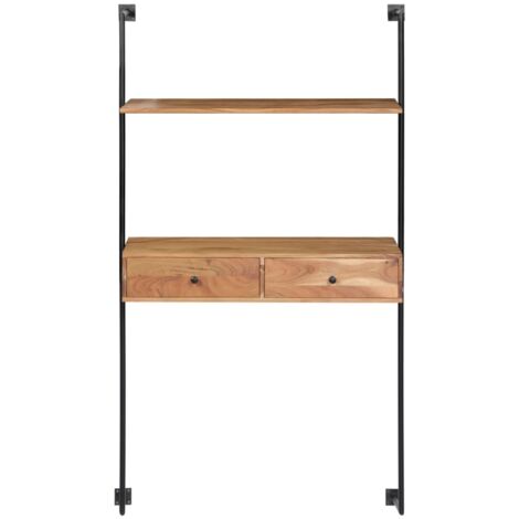 INLIFE Bureau mural 90x40x170 cm Bois d'acacia solide