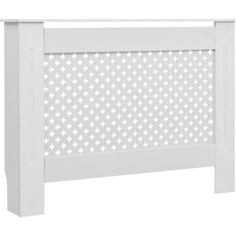 INLIFE Cache-radiateur Blanc 112x19x81,5 cm MDF