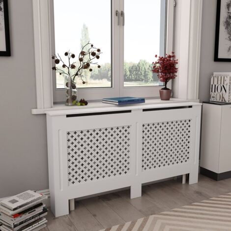 INLIFE Cache-radiateur Blanc 152x19x81,5 cm MDF
