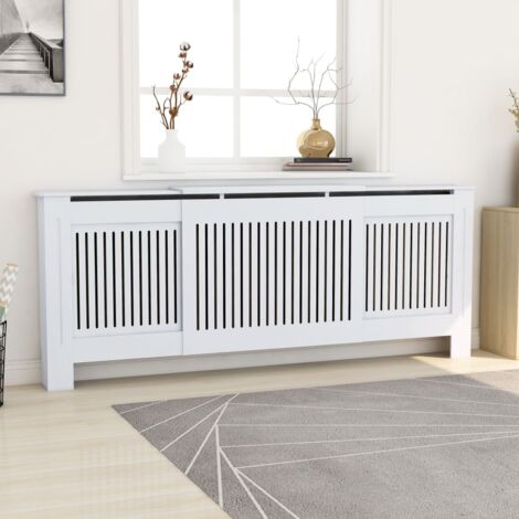 INLIFE Cache-radiateur MDF Blanc 205 cm
