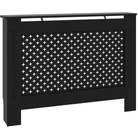 INLIFE Cache-radiateur Noir 112x19x81 cm MDF