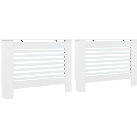 INLIFE Cache-radiateurs 2 pcs Blanc 112x19x81,5 cm MDF
